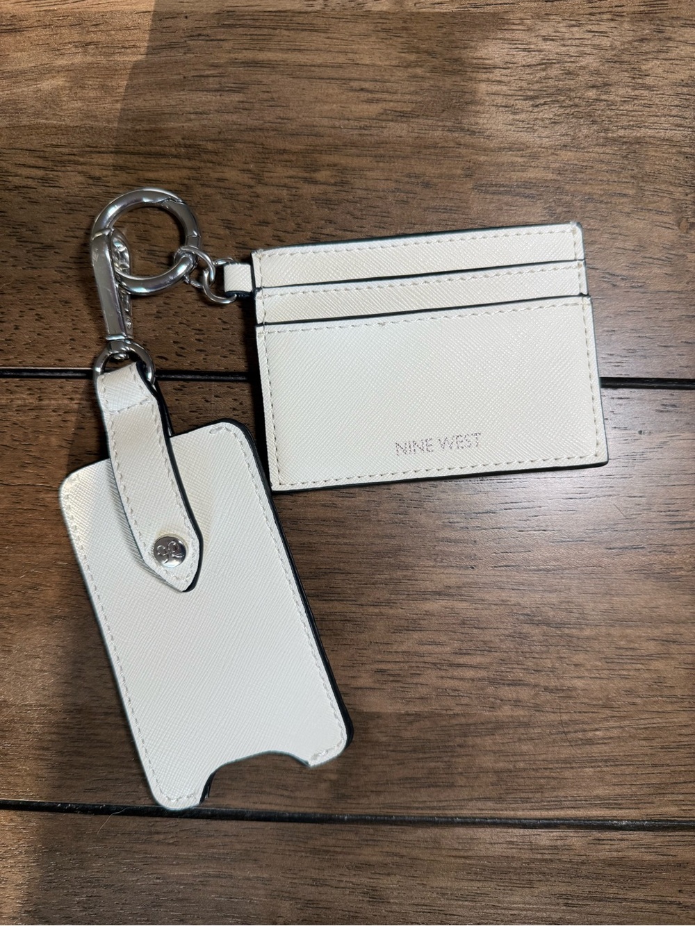 Nine West Cream Card Holder and ID Keychain Luggage Tag Set